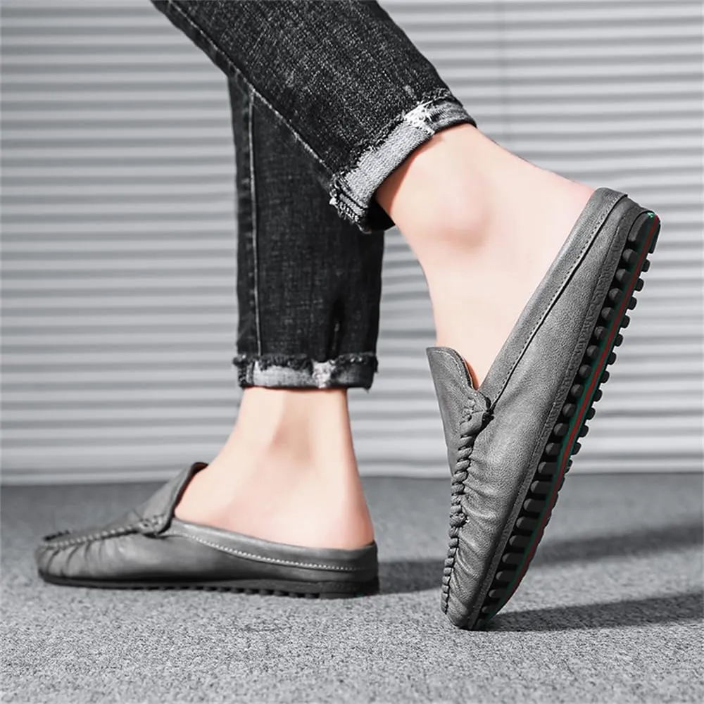 Men’s Slip-On Loafers Handmade Leather Slippers Comfortable Soft Casual Shoes Driving Shoes for Men
