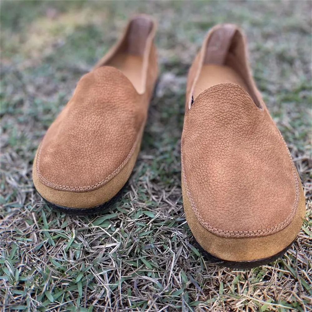 Mens Soft Walking Shoes Genuine Leather Casual Slip on Loafers Comfortable Driving Shoes