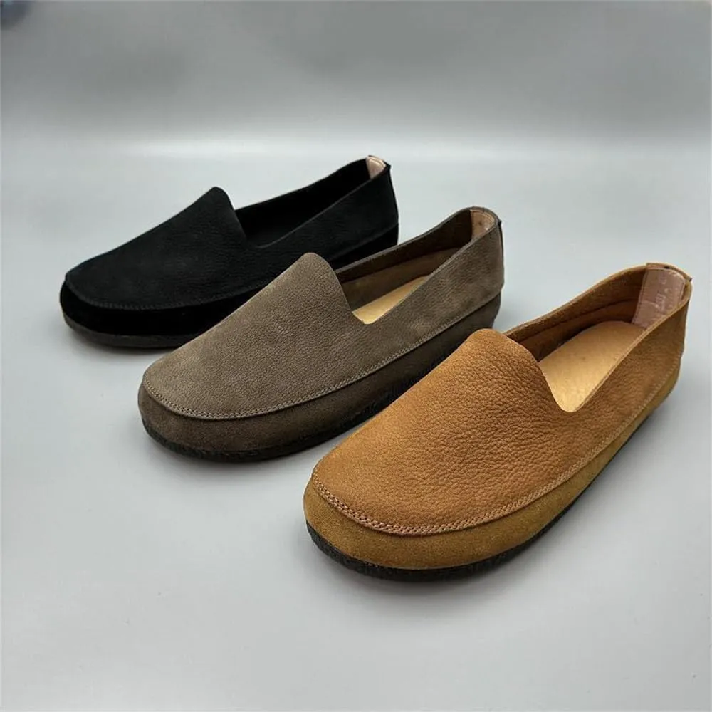 Mens Soft Walking Shoes Genuine Leather Casual Slip on Loafers Comfortable Driving Shoes