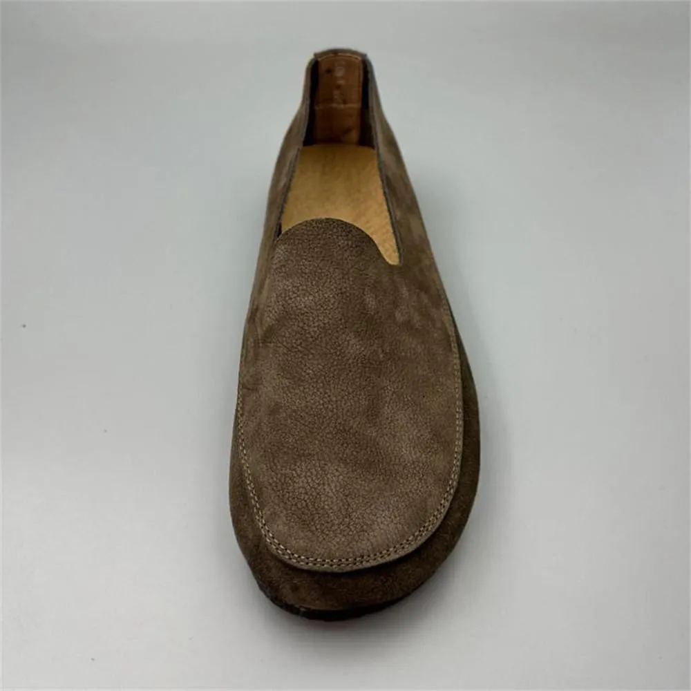 Mens Soft Walking Shoes Genuine Leather Casual Slip on Loafers Comfortable Driving Shoes