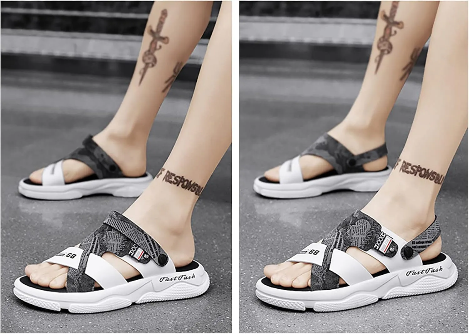 Men'S Summer New Soft Bottom Outerwear Sandals And Slippers Casual Sports Trend Air Cushion Beach Slip Sandals