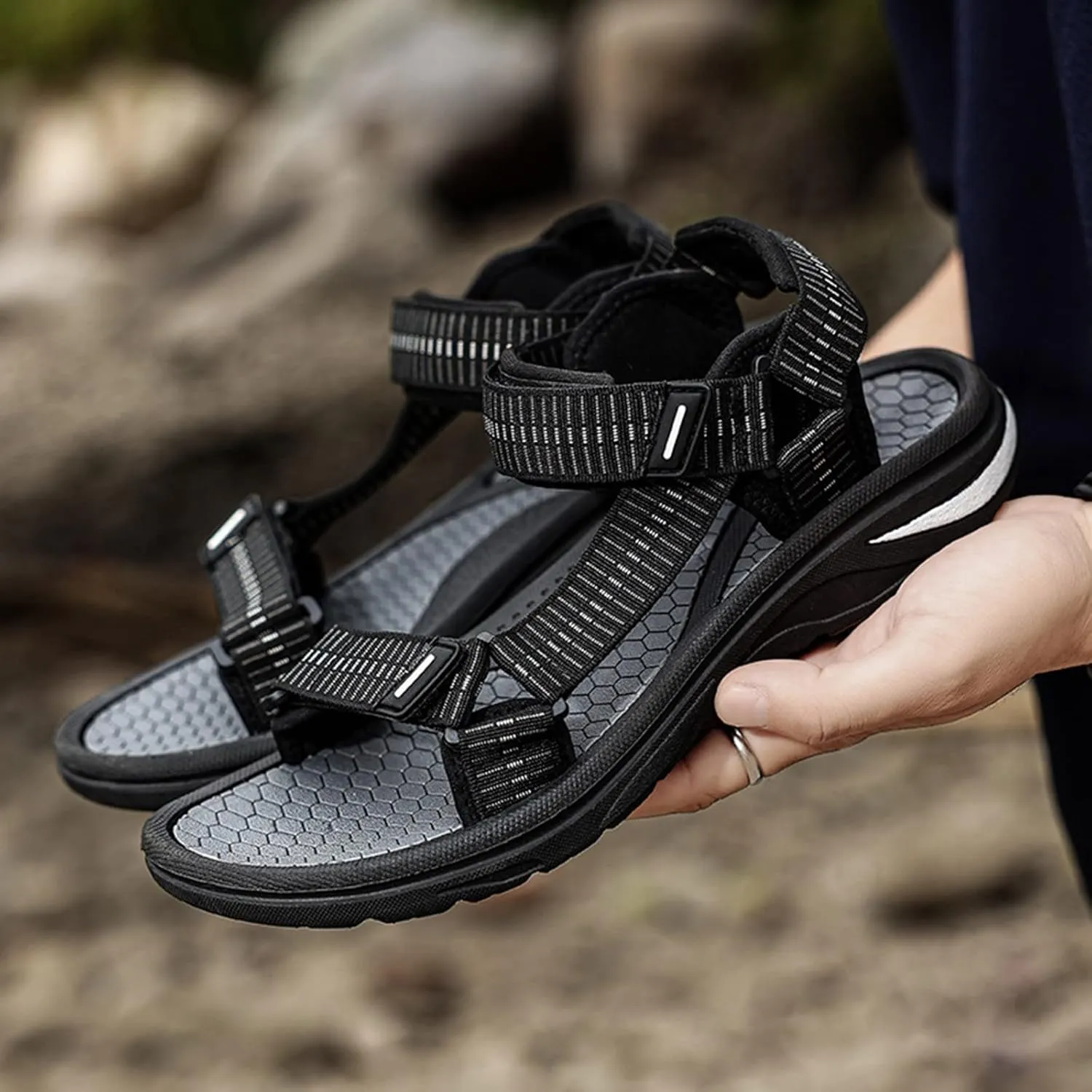 Men's Water Sandals Open Toe Athletic Sport Sandals Men Athletic Summer Beach Water Shoes