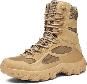 Mens Waterproof Hiking Boots Military Tactical Boots Combat Boots Breathable Police Patrol Boots Army Boots