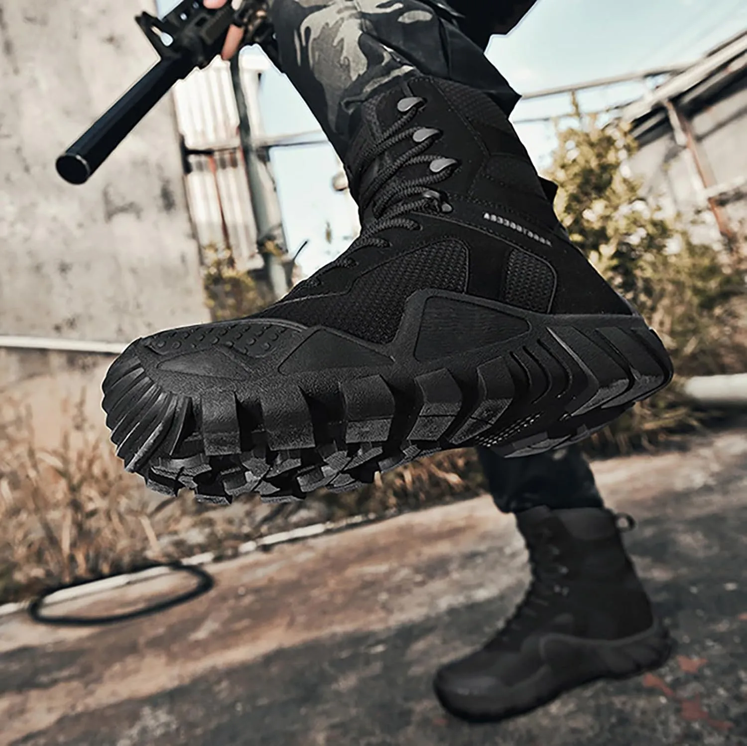Mens Waterproof Hiking Boots Military Tactical Boots Combat Boots Breathable Police Patrol Boots Army Boots