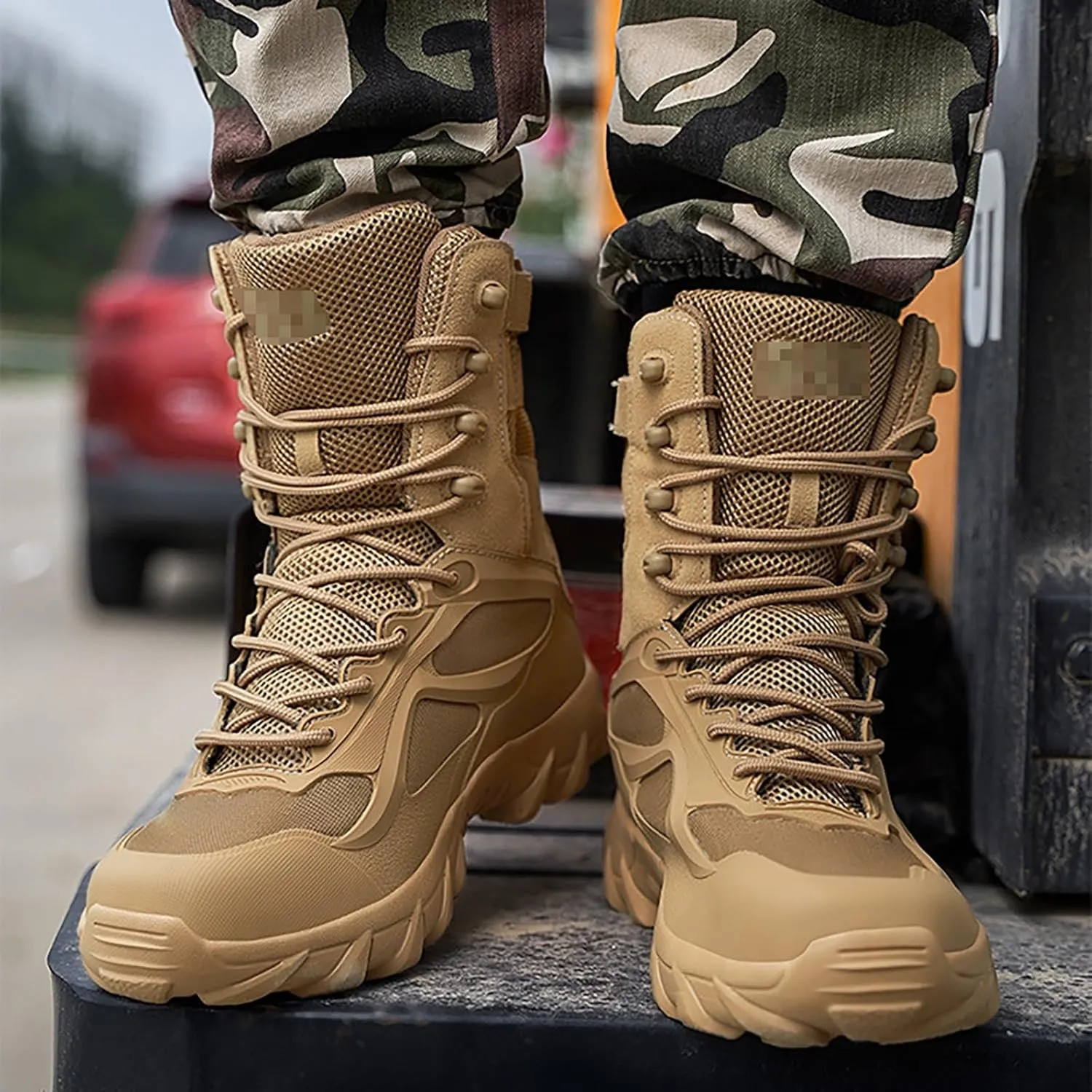 Mens Waterproof Hiking Boots Military Tactical Boots Combat Boots Breathable Police Patrol Boots Army Boots