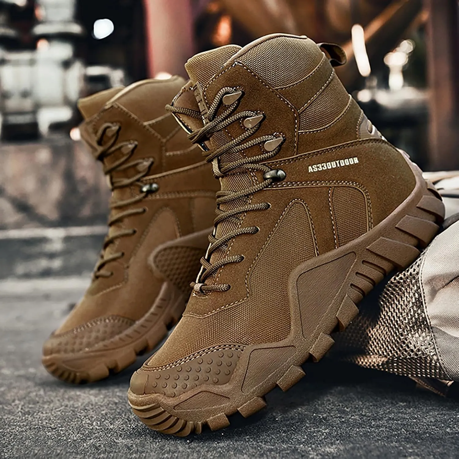 Mens Waterproof Hiking Boots Military Tactical Boots Combat Boots Breathable Police Patrol Boots Army Boots