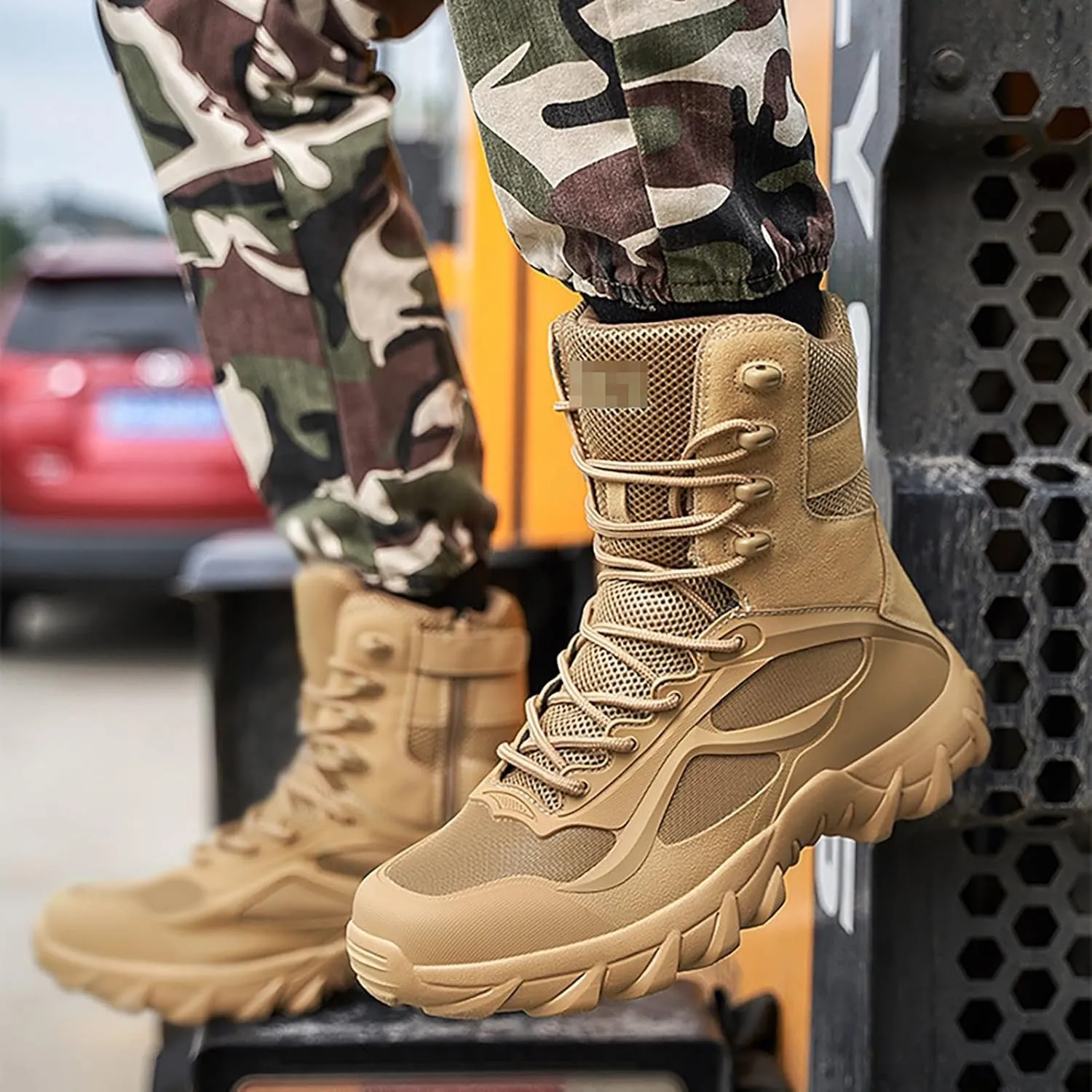Mens Waterproof Hiking Boots Military Tactical Boots Combat Boots Breathable Police Patrol Boots Army Boots