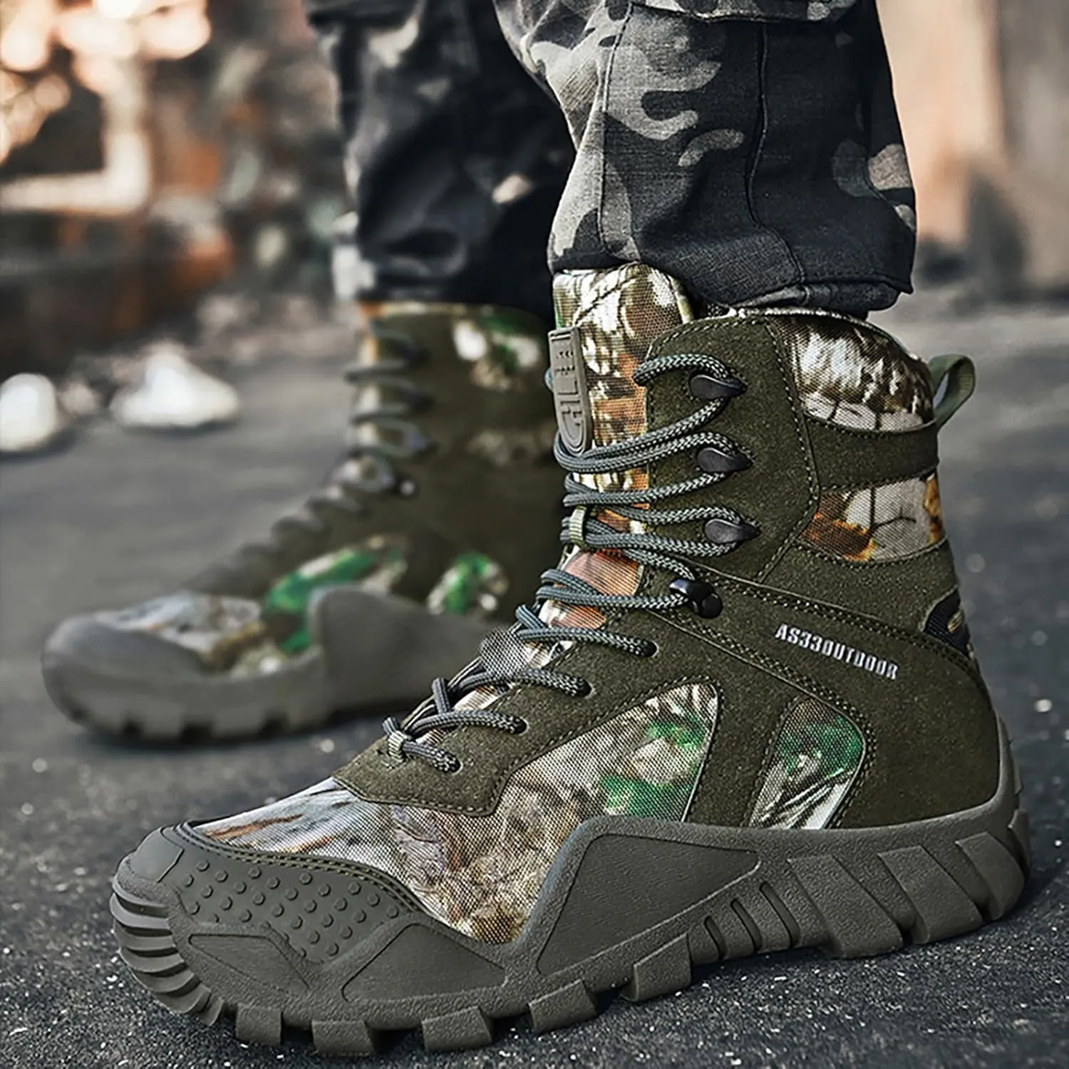 Mens Waterproof Hiking Boots Military Tactical Boots Combat Boots Breathable Police Patrol Boots Army Boots