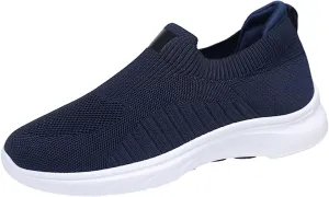 Mens Woven Breathable Solid Color Casual Running Shoes Comfortable Lighweight Sneakers for Alll Day Wear Soft Sole Comfy Outdoor Sports Shoes for Men