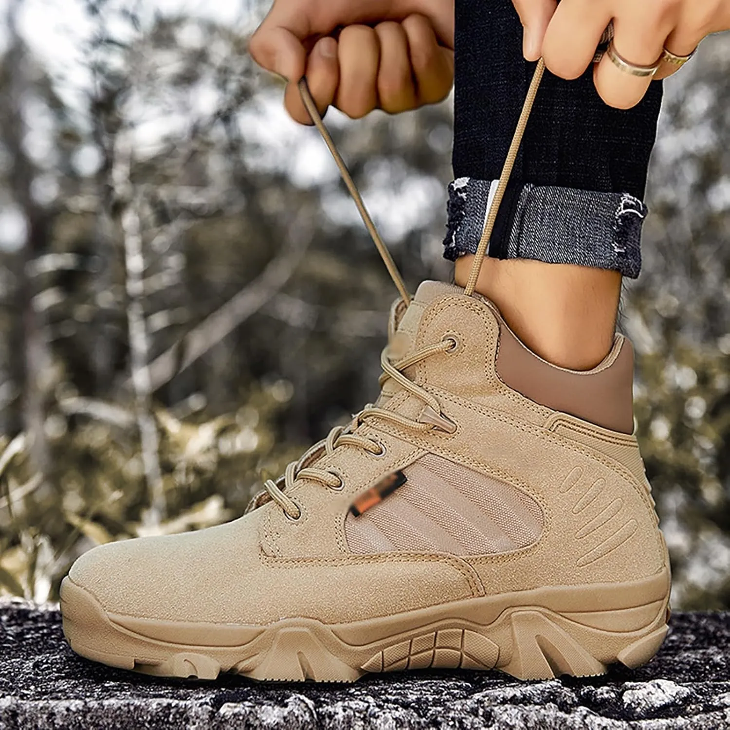 Military Boots For Men Tactical Boots Combat Boots Breathable Police Patrol Boots Lightweight Army Boots Waterproof Hiking Boots