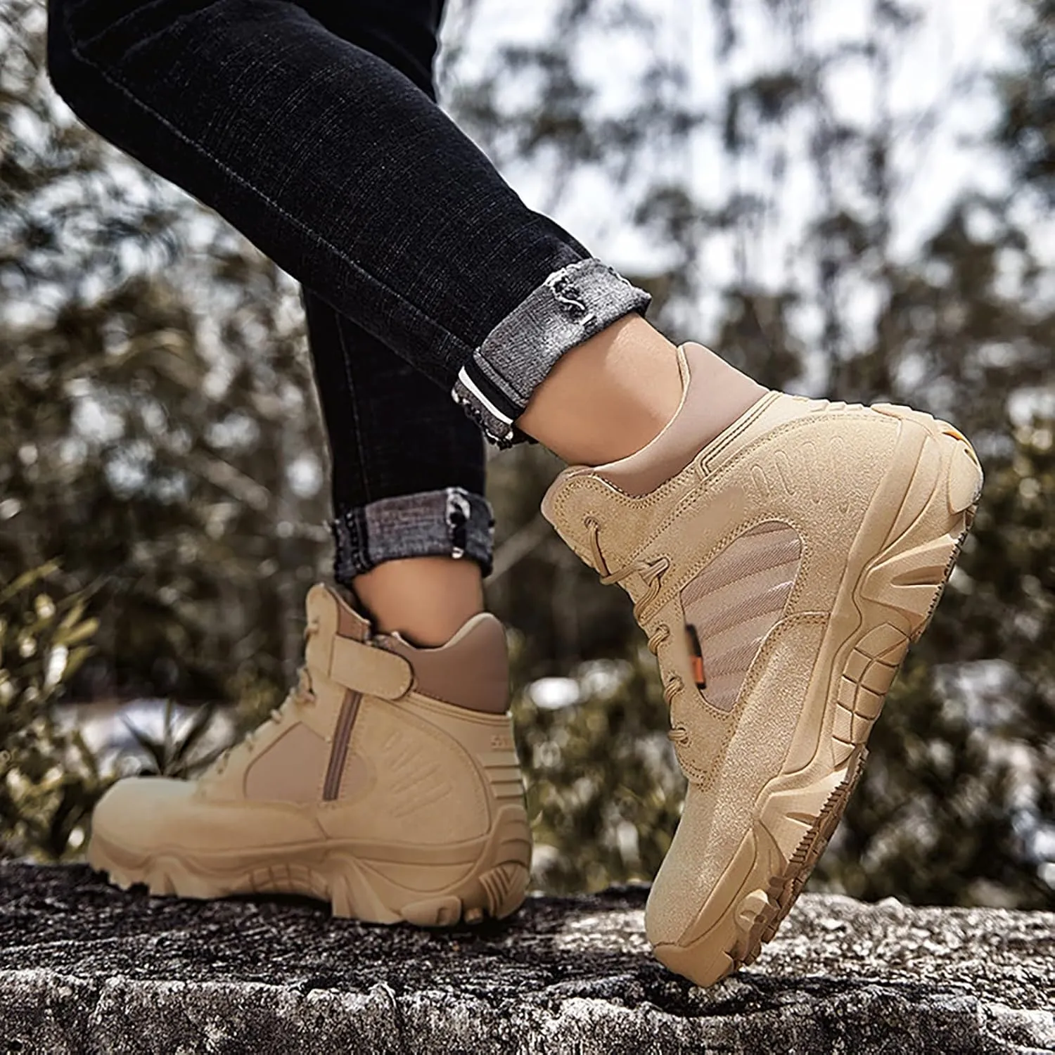 Military Boots For Men Tactical Boots Combat Boots Breathable Police Patrol Boots Lightweight Army Boots Waterproof Hiking Boots