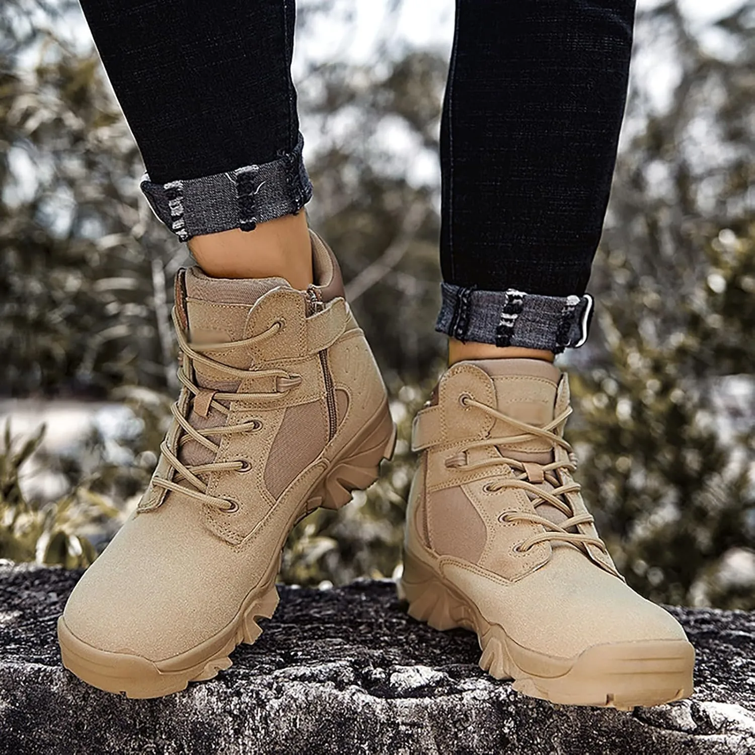 Military Boots For Men Tactical Boots Combat Boots Breathable Police Patrol Boots Lightweight Army Boots Waterproof Hiking Boots