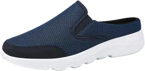 Non Slip Work Sport Shoes for Men Breathable Elastic Fly Woven Mesh Sneaker Casual Soft Flat Soled Walking Shoes