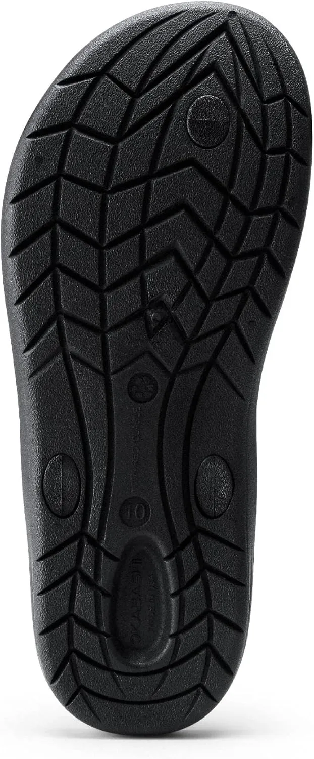 OKABASHI Men's Voyager Flip Flop | Scultped Footbed w/Nonslip Grip | Slip Resistent & Waterproof | Sustainably Made in the USA