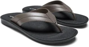 OKABASHI Men's Voyager Flip Flop | Scultped Footbed w/Nonslip Grip | Slip Resistent & Waterproof | Sustainably Made in the USA