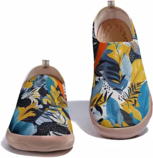Onehorse Women's Slip-Ons Loafers Flowers Artistic Shoes Lightweight Comfortable Casual Travel Footwear