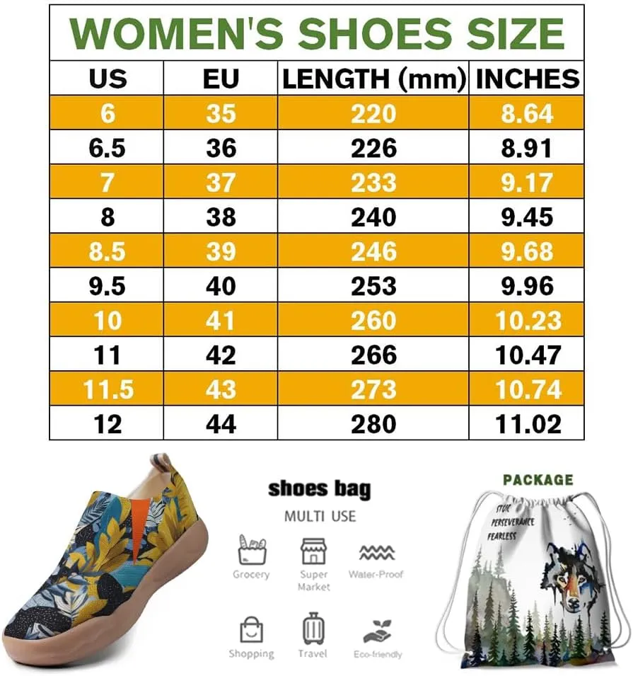 Onehorse Women's Slip-Ons Loafers Flowers Artistic Shoes Lightweight Comfortable Casual Travel Footwear