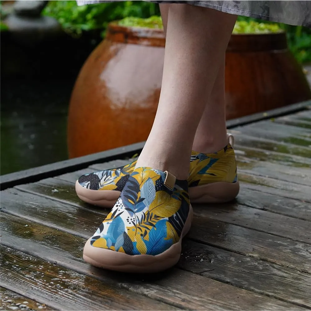 Onehorse Women's Slip-Ons Loafers Flowers Artistic Shoes Lightweight Comfortable Casual Travel Footwear