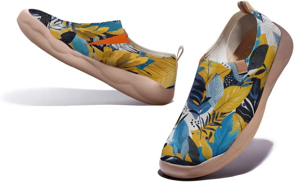 Onehorse Women's Slip-Ons Loafers Flowers Artistic Shoes Lightweight Comfortable Casual Travel Footwear