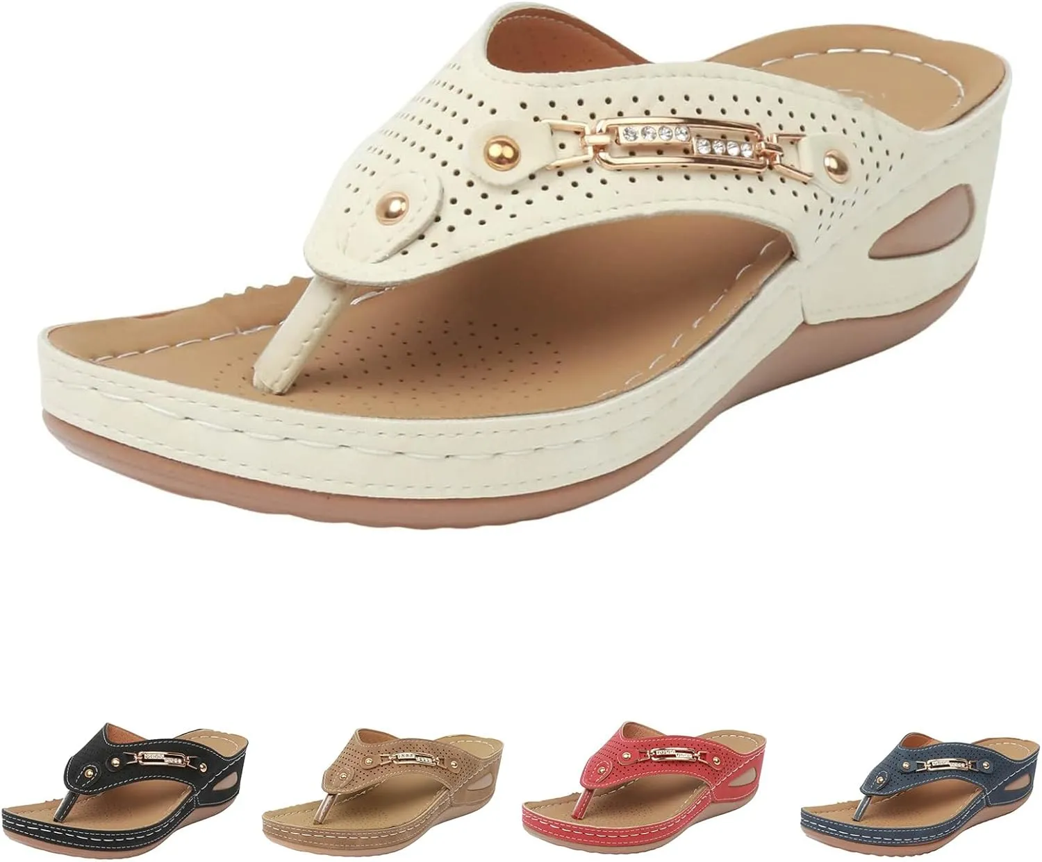 Orthopedic Sandals for Women Summer Dressy Arch Support Sandals Breathable Mesh Hollow Non-Slip Flip-Flops 2025 Casual Beach Slides