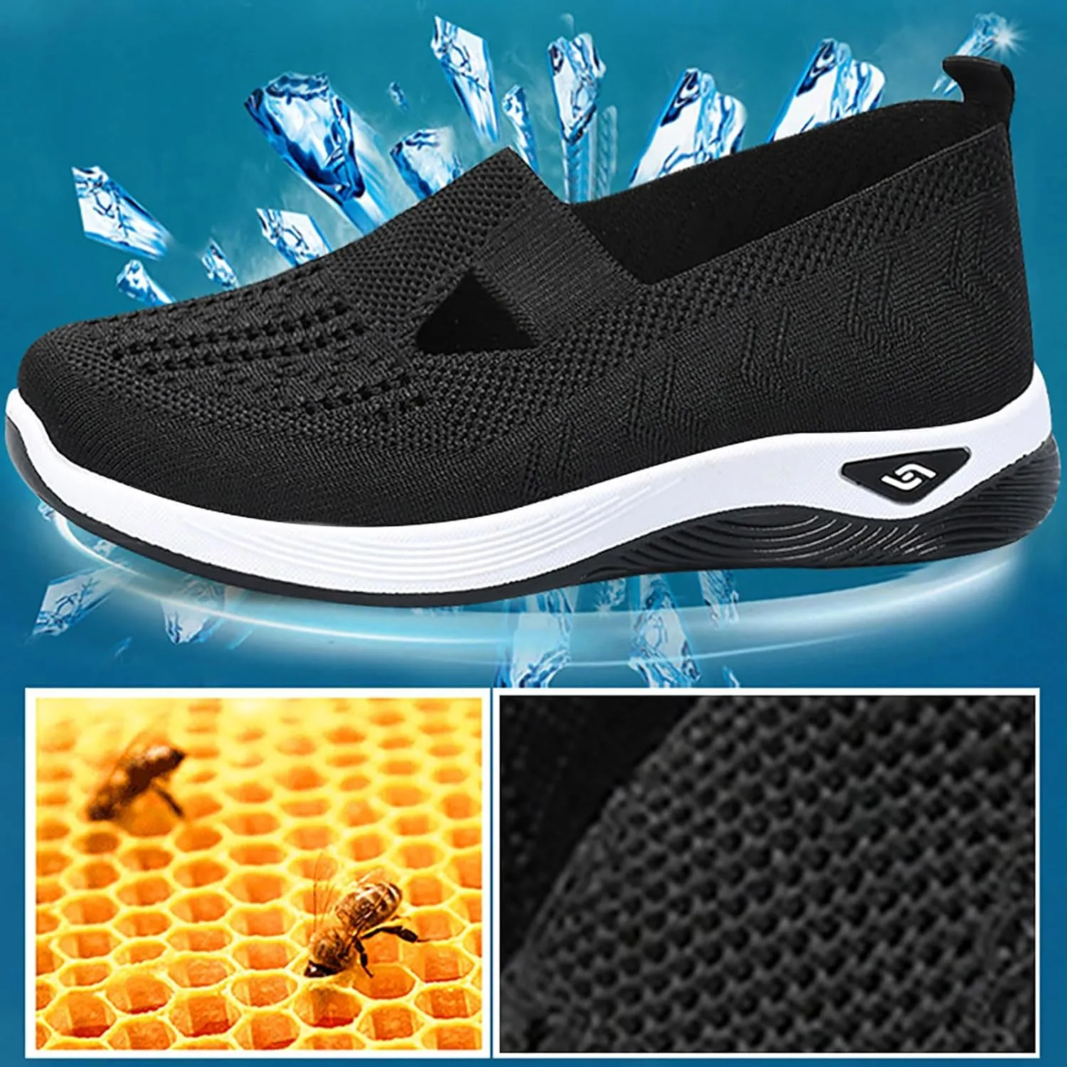 Orthopedic Shoes for Women Breathable Soft Slip On Non Slip Work Shoes Women Comfort Business Casual Shoes Wedge Sneakers Black Tennis Shoe Loafers Shoe