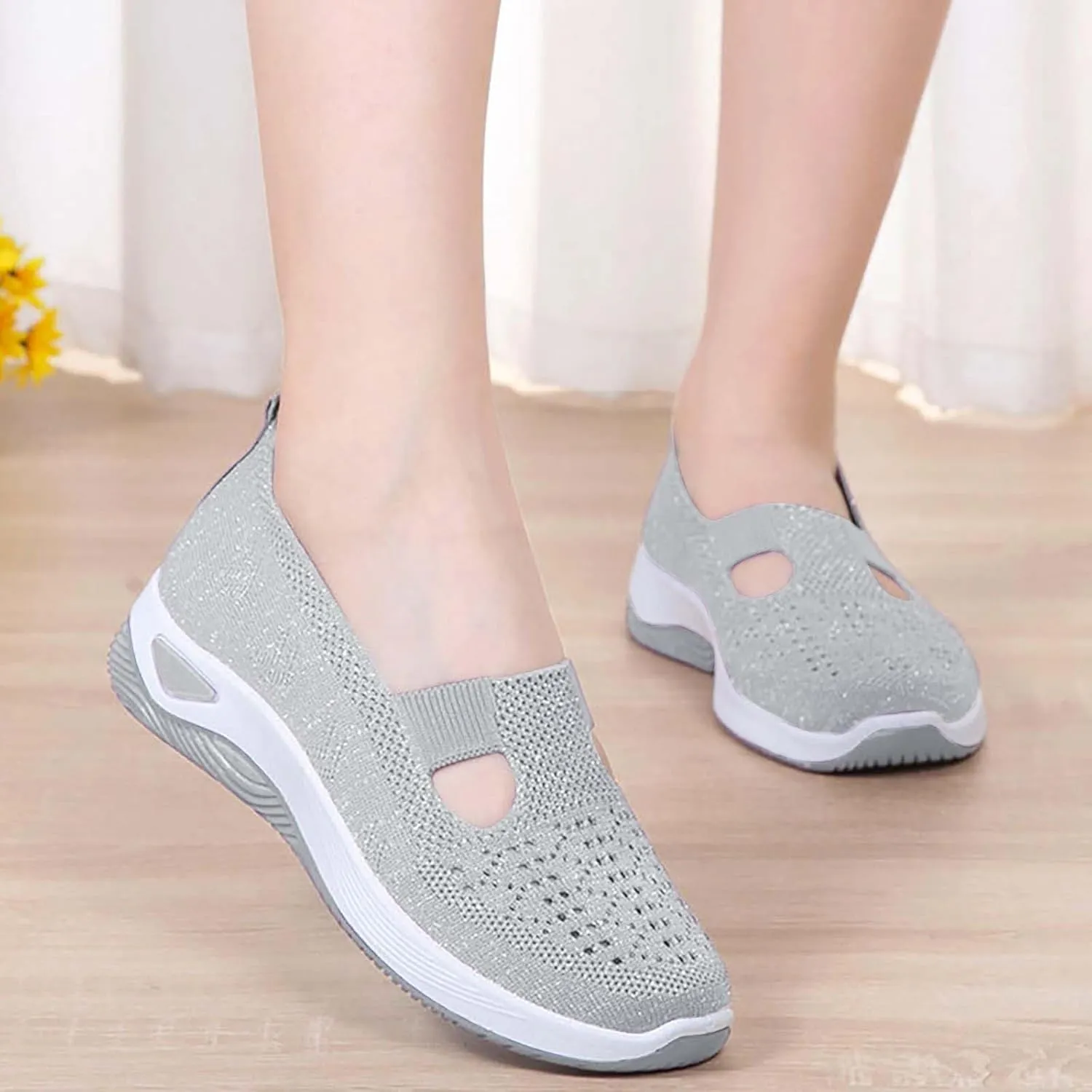Orthopedic Shoes for Women Breathable Soft Slip On Non Slip Work Shoes Women Comfort Business Casual Shoes Wedge Sneakers Black Tennis Shoe Loafers Shoe