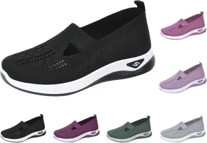 Orthopedic Shoes for Women Slip ons Woven Breathable Soft Sole Shoes for Foot Pain Relief Comfortable Non-Slip Walking Shoes