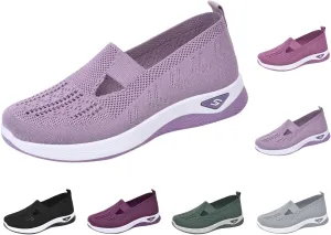 Orthopedic Shoes for Women Slip ons Woven Breathable Soft Sole Shoes for Foot Pain Relief Comfortable Non-Slip Walking Shoes