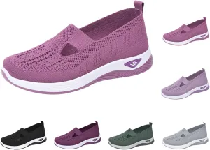 Orthopedic Shoes for Women Slip ons Woven Breathable Soft Sole Shoes for Foot Pain Relief Comfortable Non-Slip Walking Shoes