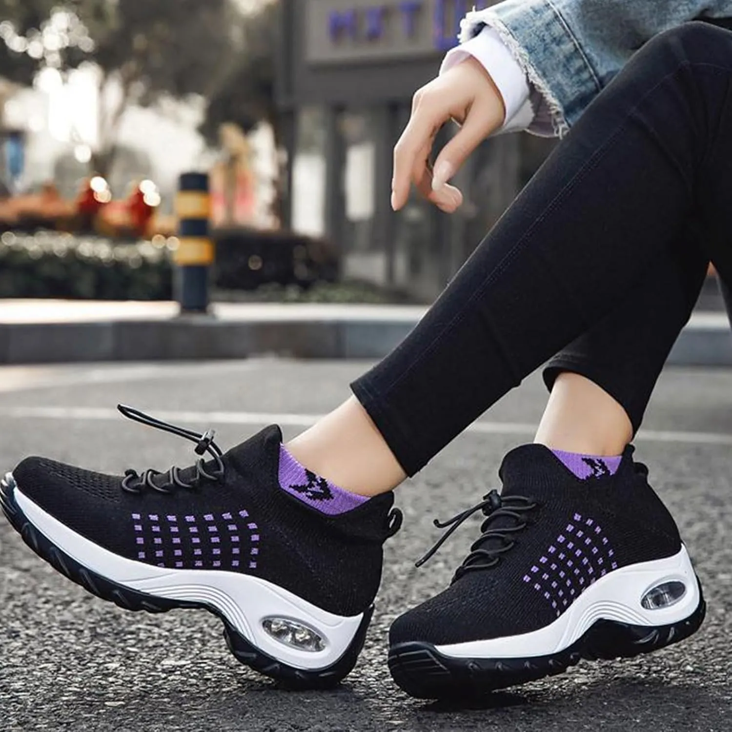 Orthopedic Sneakers Breathable Women Men Platform Air Cushion Buffer Shoes Comfort Wear Ortho Pro Barefoot Shoes Slip-On Breathable Mesh Trainers Athletic Jogging Shoe with Arch Support