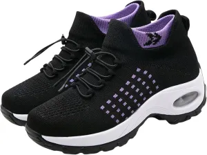 Orthopedic Sneakers Breathable Women Men Platform Air Cushion Buffer Shoes Comfort Wear Ortho Pro Barefoot Shoes Slip-On Breathable Mesh Trainers Athletic Jogging Shoe with Arch Support