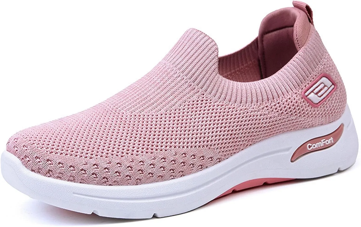 Orthopedic Sneakers for Women Arch Support Slip on Mesh Knitted Walking Shoes Breathable Non-Slip Work Shoes