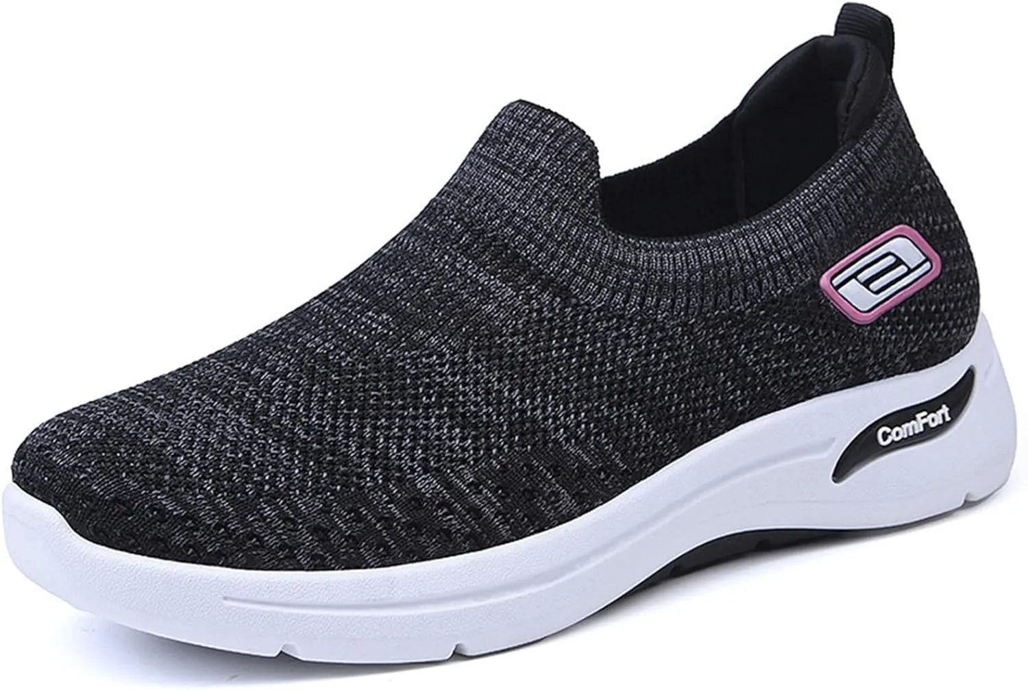 Orthopedic Sneakers for Women Breathable Lightweight Arch Support Air Cushion Slip on Walking Shoes Non Slip Soft Knitted Work Shoes