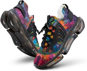 Peace Sign Tie Dye Men's Running Shoes Lightweight Walking Shoe Breathable Sneaker