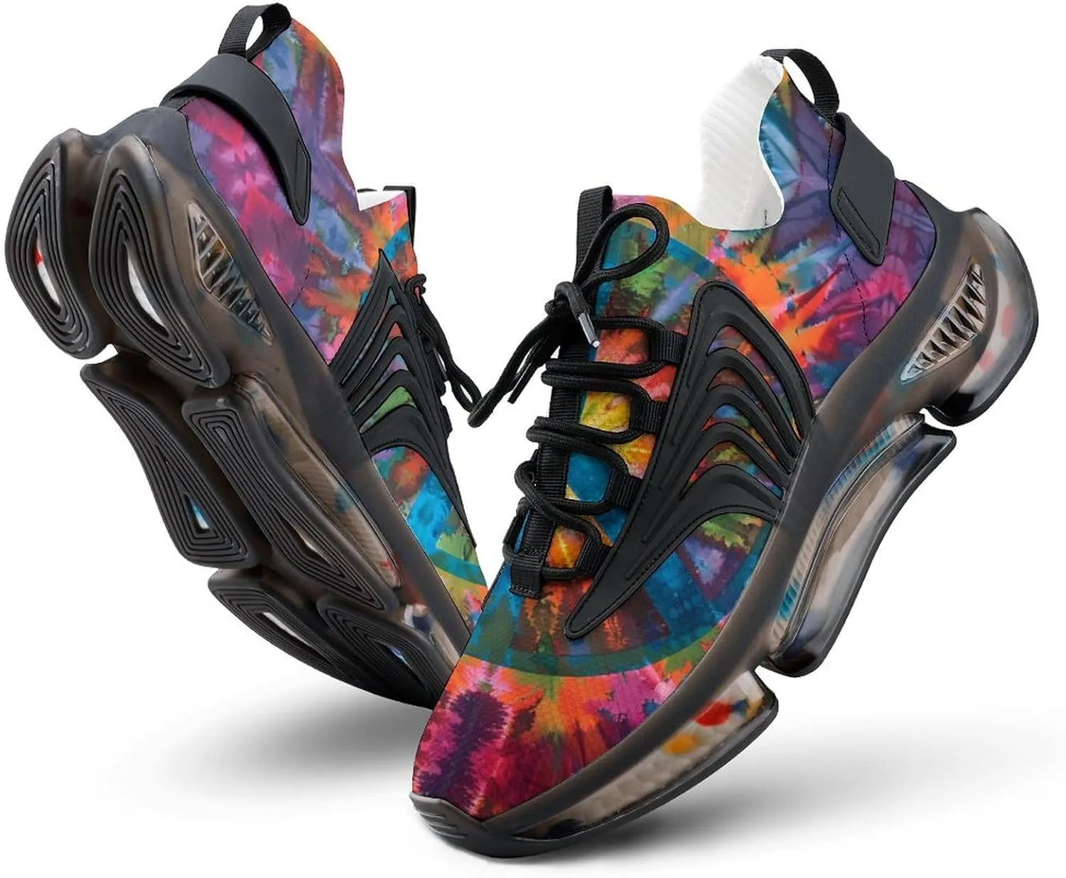 Peace Sign Tie Dye Men's Running Shoes Lightweight Walking Shoe Breathable Sneaker
