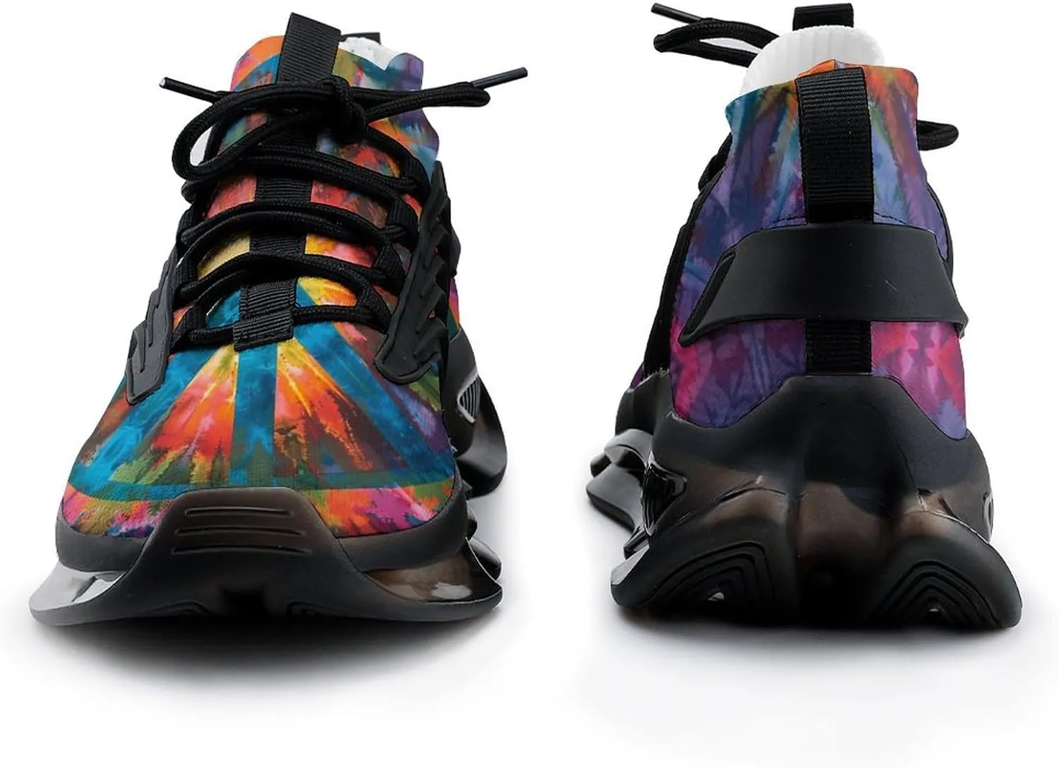 Peace Sign Tie Dye Men's Running Shoes Lightweight Walking Shoe Breathable Sneaker