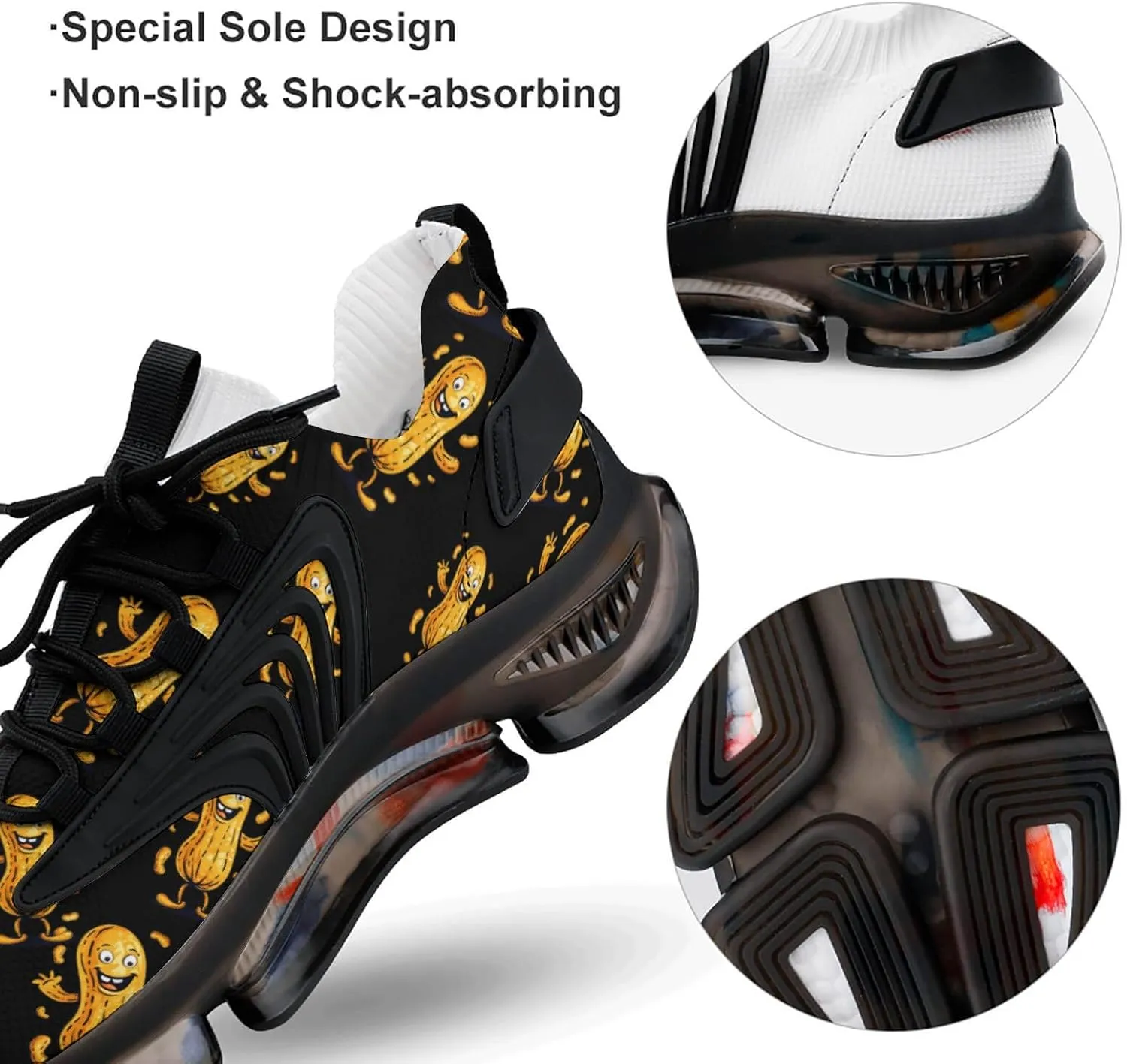 Peanut Graphic Men's Running Shoes Lightweight Walking Shoe Breathable Sneaker