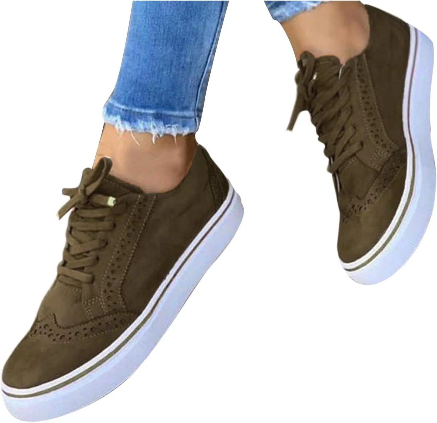 Platform Sneakers for Women Wide Width Slip On Walking Shoes with Arch Support Women Slip On Shoes Wide Feet Women's Fashion Sneakers Red Zapatos Sin Cordones para Mujer Verde Militar