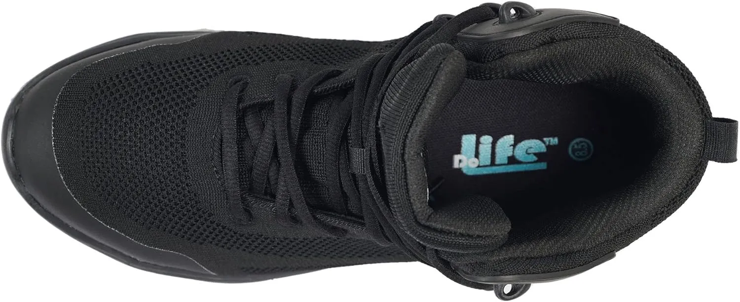 Pro-Grip Womens Athletic Hi Composite Toe Safety Shoes for Work Sneakers Comfortable Lightweight Breathable Slip Resistant Metal Free
