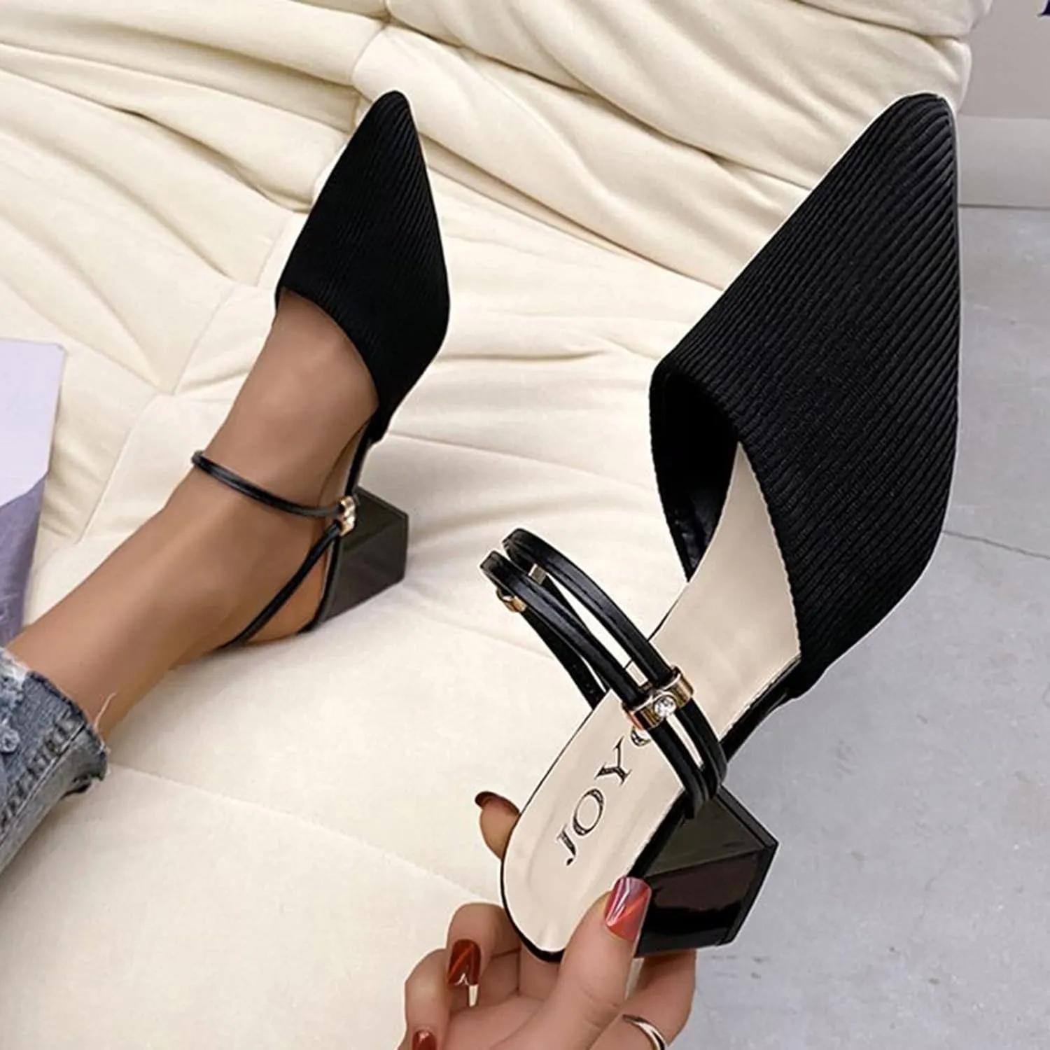 Pumps Strappy Heels for Women Women's Lace Up Heeled Sandals Formal Heels Women's Chunk High Heel Pump Sandals