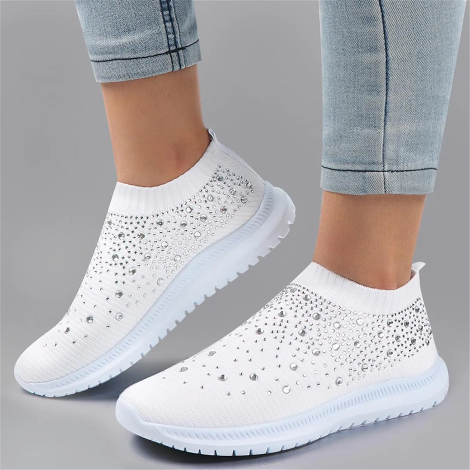 Running Shoes For Women Arch Support Walking Shoes Slip on Sock Sneakers Mesh Loafers Fashion Athletic Tennis Shoes