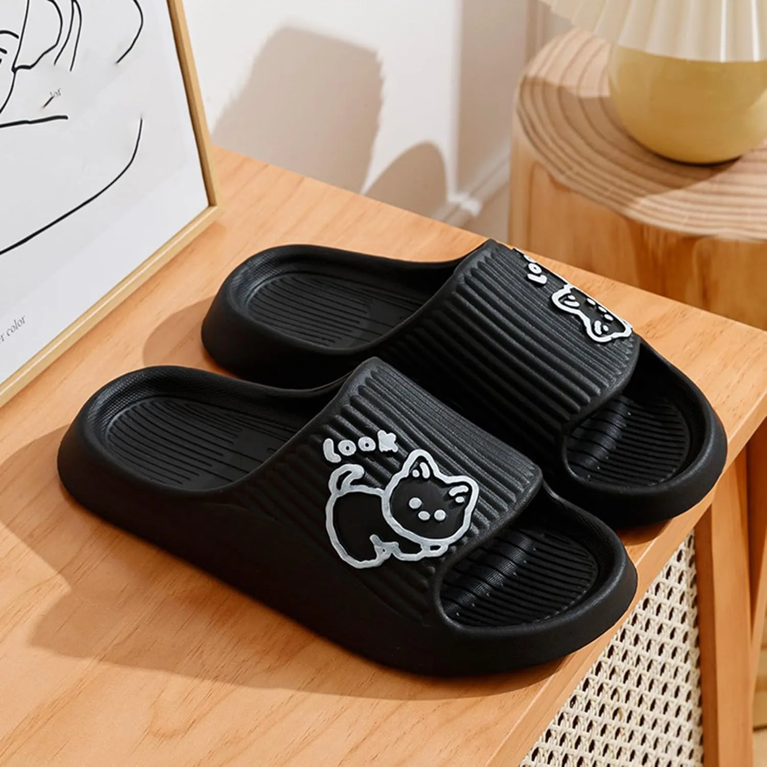 Sandal Slippers for Women Comfortable Quick Drying Shower Slipper Non Slip Pool Slides Women's Flat Slippers