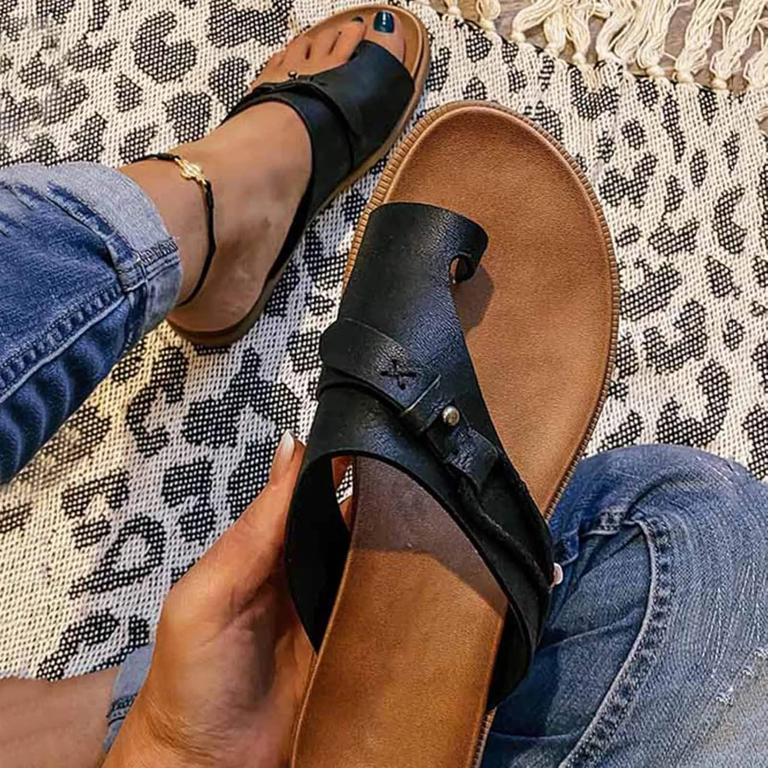Sandalias para Mujer Elegantes, Flip Flops for Women Summer Beach Casual Sandals Comfortable Comfy Flip Flops