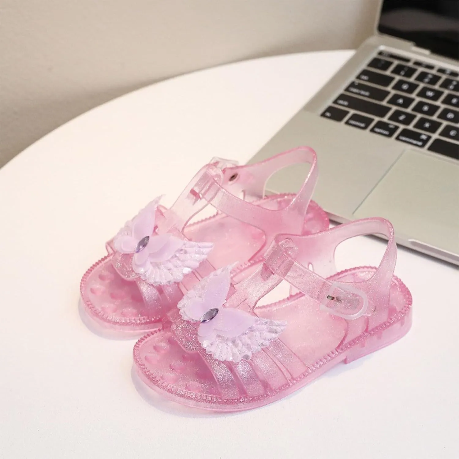 Sandals for Girls Kids Toddler Dress Up Flat Sequins Butterfly Mary Jane Shoes Summer Casual Sandal Girls Summer Sandals