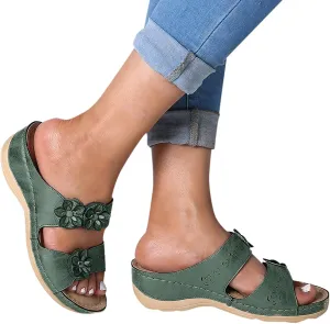 Sandals for Women 2023 Casual Comfortable Bohemia Beach Flat Sandals Floral Gladiator Shoes