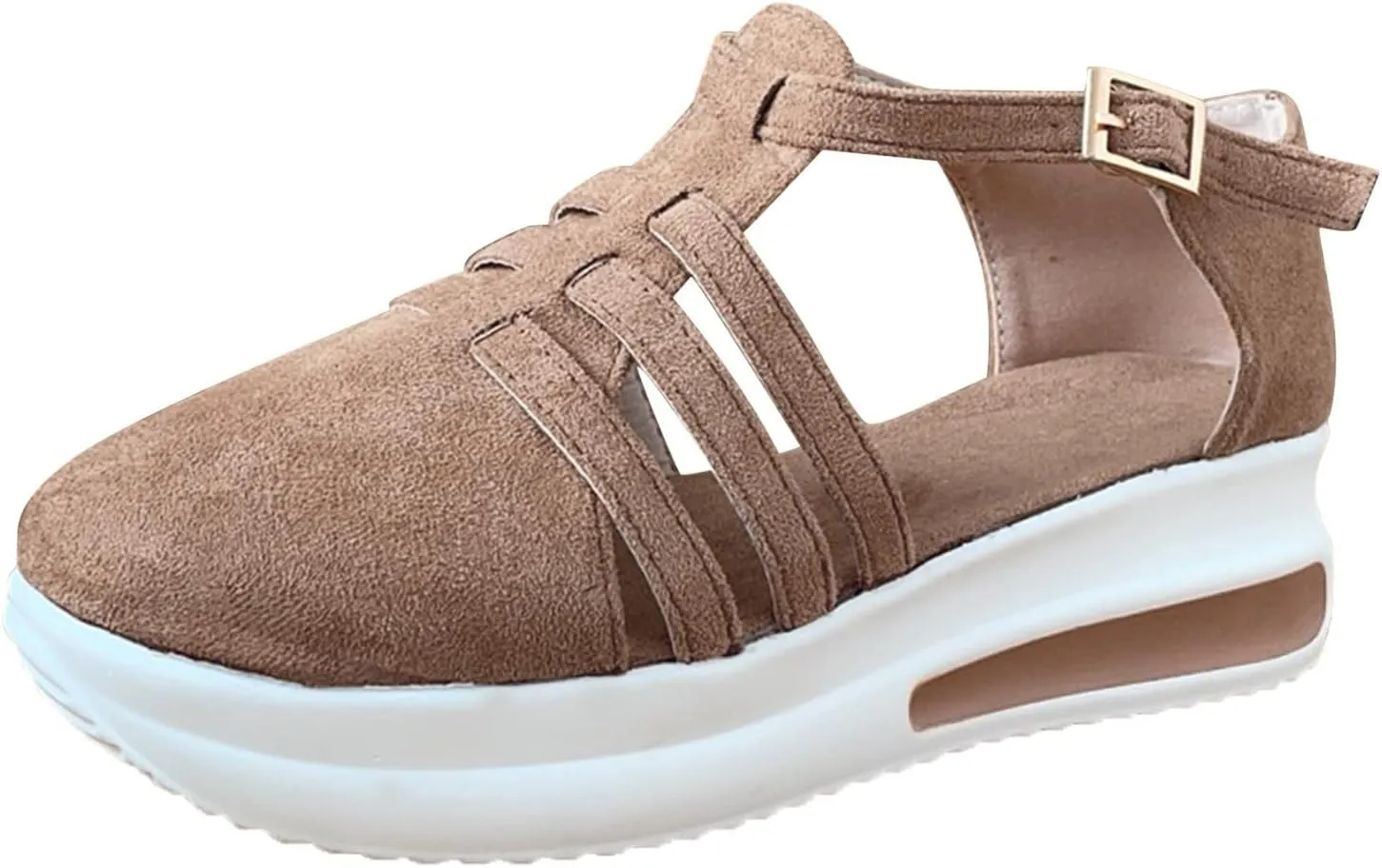 Sandals for Women Dressy, Summer Sandals for Women Strappy Platform Sandals Close Toe Wedge Shoes Comfy Sandals