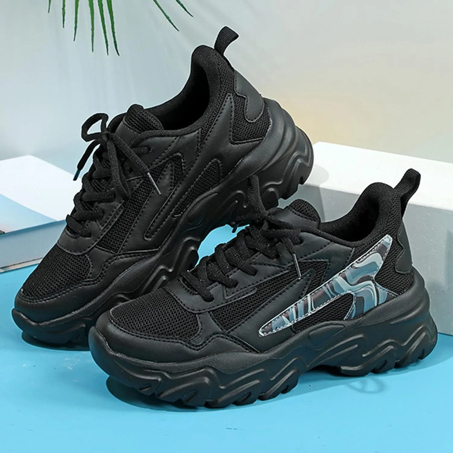 SBGMoSJ Wedge Sneakers for Women Comfortable Dressy Women Flat Black Shoes Wide Width Comfy and Dressy Womens Casual Shoes Women Sneakers Size 6 Wide Womens Shoes Nursing Casual Slip Ons Wide Width
