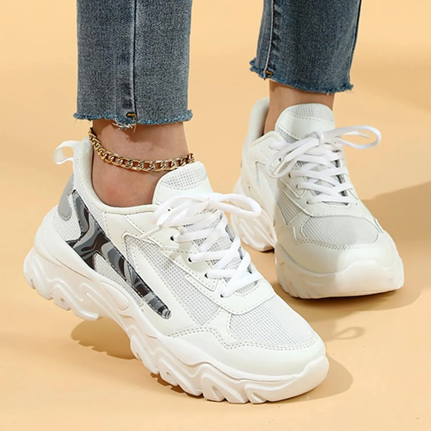 SBGMoSJ Wedge Sneakers for Women Comfortable Dressy Women Flat Black Shoes Wide Width Comfy and Dressy Womens Casual Shoes Women Sneakers Size 6 Wide Womens Shoes Nursing Casual Slip Ons Wide Width