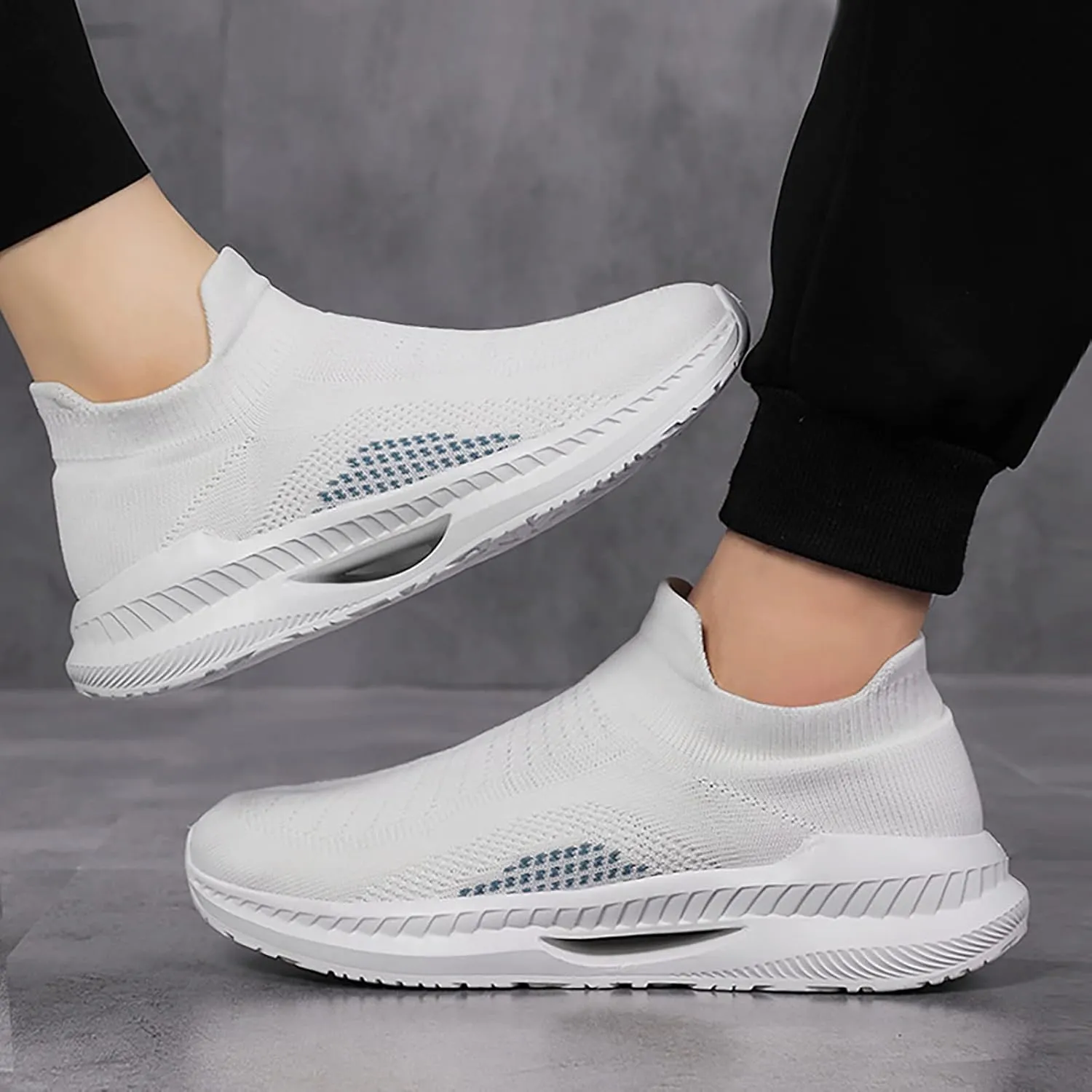 SBGMoSJ Womens Walking Shoes Slip On Sock Sneakers Comfortable Walking Shoes Women Slip On Flat Gym Shoes for Women Weightlifting Chunky Sneakers Women Tenis Antideslizante para Mujer Negros