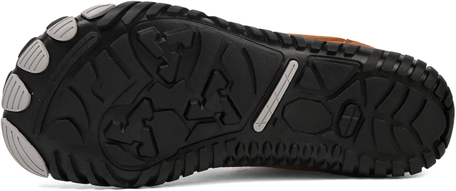 SECHRITE Barefoot Hiking Boots for Women Men Waterproof Winter Barefoot Shoes Warm Snow Boots Zero Drop Wide Toe Box Non-Slip Hike Walking Shoes